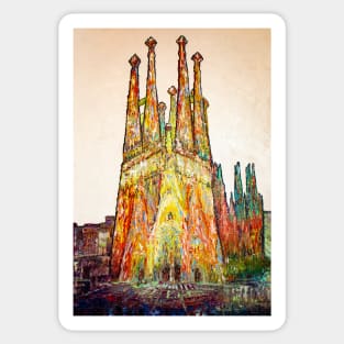 Barcelona. Sagrada Familia - White noon Sticker